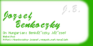 jozsef benkoczky business card